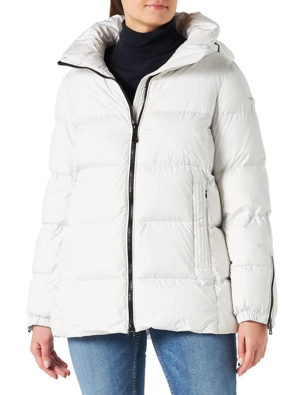 Geox Women's W Camei Down Coat, Cloud White, 14