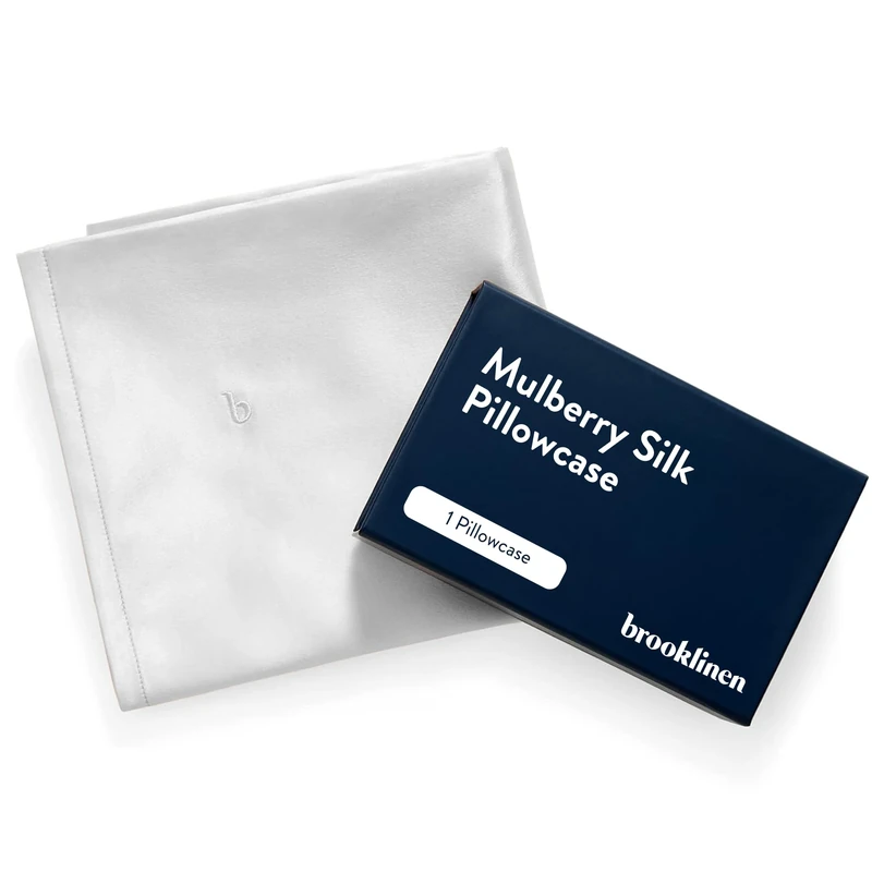 Brooklinen Mulberry Silk Pillowcase - 100% Mulberry Silk - Standard Size, Ivory | Skin, Hair and Sleep Benefits