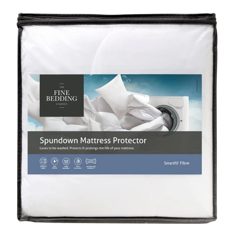 The Fine Bedding Company - Spundown Mattress Protector - Super King - Peachskin Soft Touch Cover - Machine Washable - Hypoallergenic