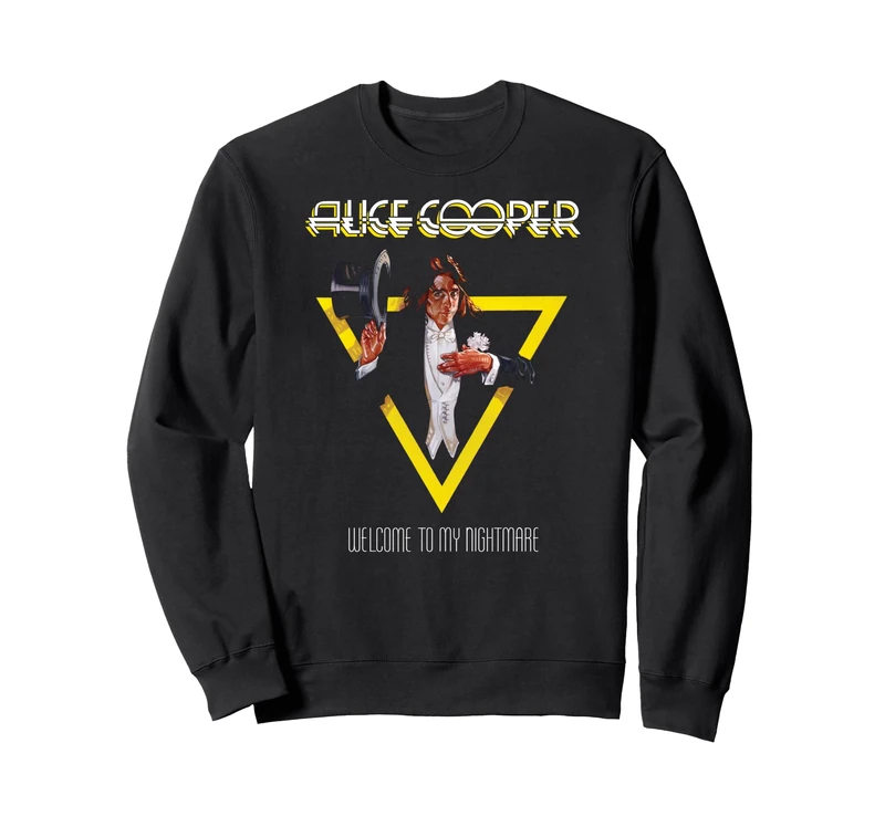 Alice Cooper Welcome To My Nightmare Yellow Triangle Sweatshirt - Image 1