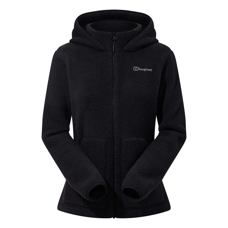 Berghaus Women's Darria Full Zip Fleece Hoodie | Added Warmth | Flattering Style, Black, 18