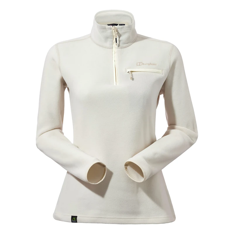 Berghaus Women's Prism 2.0 Micro Half Zip Polartec Fleece | Added Warmth | Flattering Style | Durable, Bone White, 10