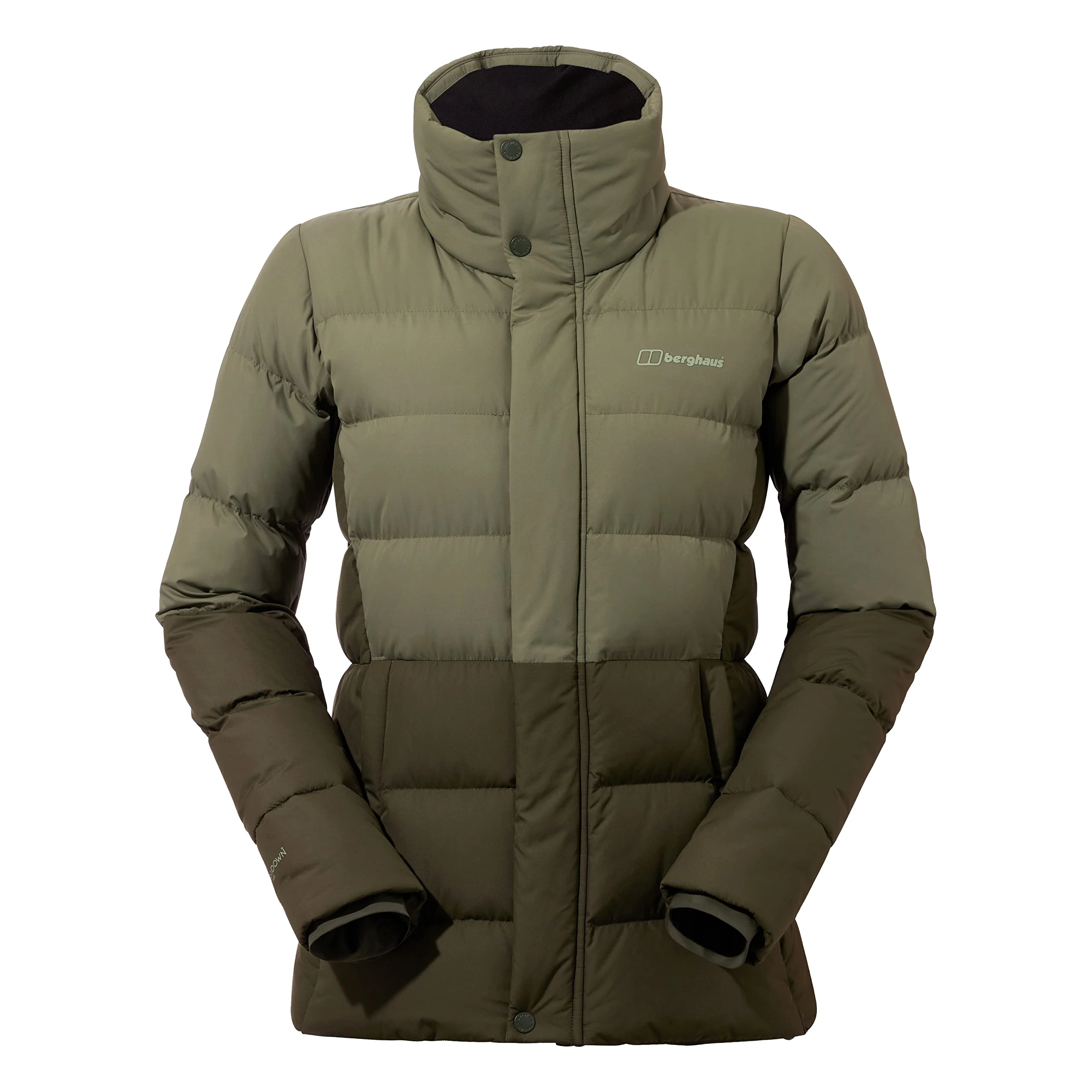 Berghaus Women's Rosthwaite Reflect Down Jacket Insulated Coat | Durable Design | Water Resistant, Deep Depths Green/Dusty Olive, 18