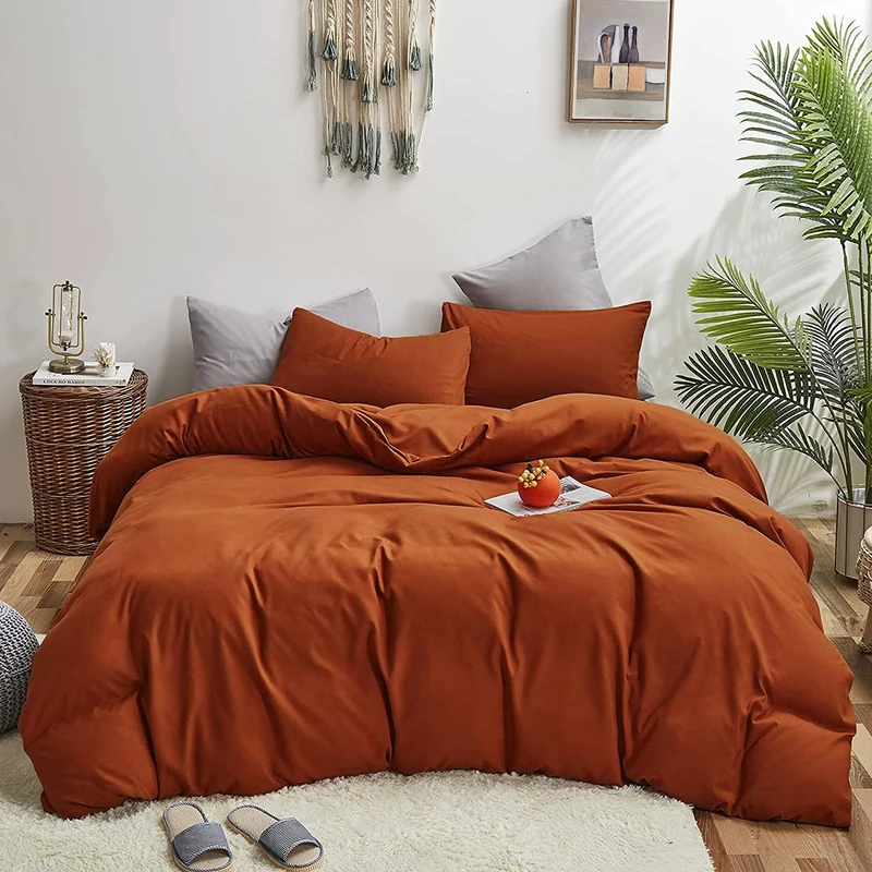 Burnt Orange Comforter Sets Full Rust Bedding Terracotta Caramel Quilt