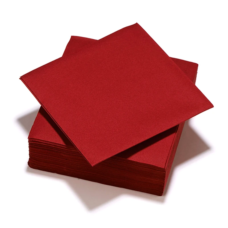Le Nappage Airlaid Paper Napkins Burgundy FSC® Certified Pack of 8 Packs of 25 Napkins 40 x 40 cm