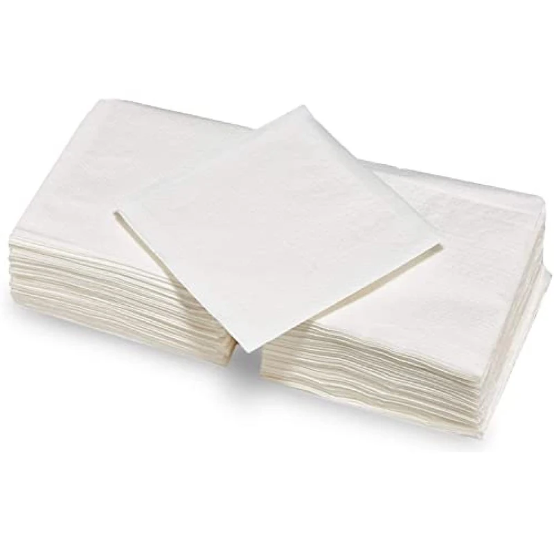 Surlys - Eco White Napkins, 1 ply Cellulose Wadding Napkins, Ideal for Catering - 12 Packs of 200 Napkins, 30 x 30 cm