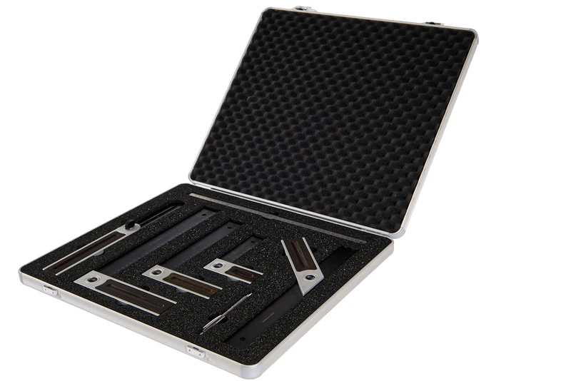 Ulmia Precision Angle Set Black Edition (Including Case, Precision Square + Precision Mitre Measure, Steel Ruler, Mechanical Pencil Tool 196610 Wood - Image 1