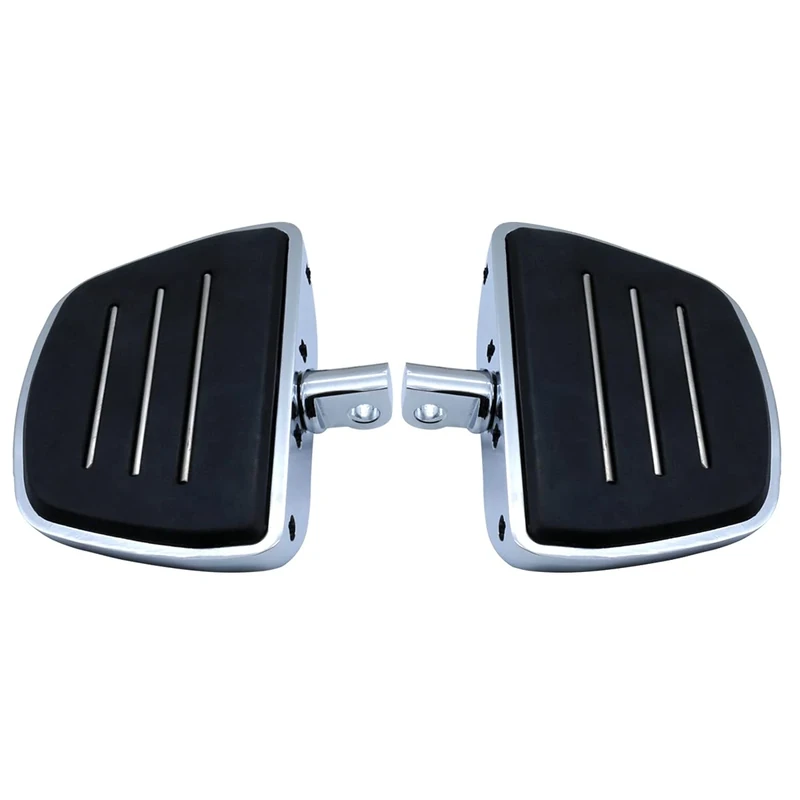 Motorcycle Mini Board Floorboards Footpegs Pedals Footrests Highway Pegs with Male Mount Adapters & Anti-Slip Rubber Universal for Harley Davidson Dyna Touring Dyna Suzuki Yamaha Triumph (Chrome)