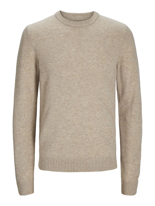 JACK & JONES Mens Crew Sw Oatmeal XS