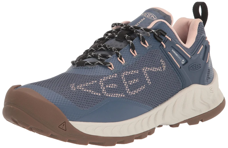 KEEN Women NXIS EVO WP, Vintage Indigo/Peachy KEEN, 5