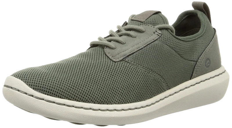 Clarks Men's Step Urban Low Sneaker, Olive Textile, 8 UK