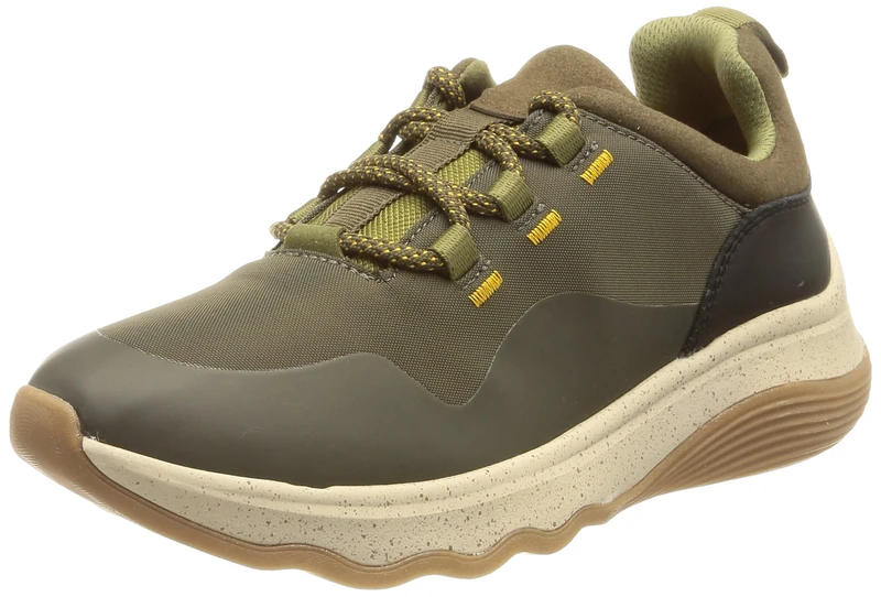 Clarks Women's Jaunt Lace Sneaker, Dark Olive Combi, 7 UK