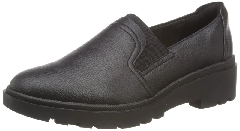 Clarks Women's Calla Rae Flat Slipper, Black (Black Leather), 4.5 UK