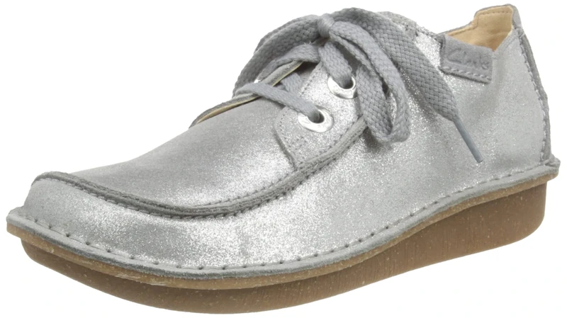 Clarks Women's Funny Dream Oxford, Metallic Grey, 3 UK