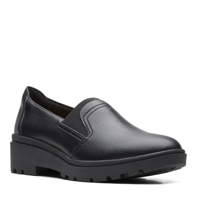Clarks Women's Calla Rae Flat Slipper, Black Leather, 7 UK - Image 1
