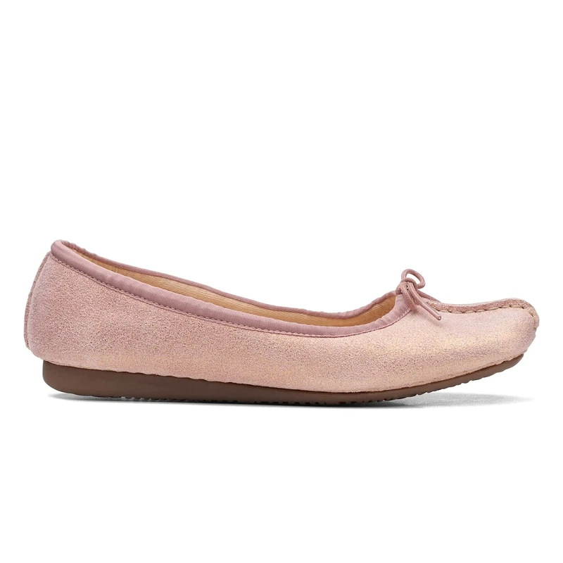 Clarks Women's Freckle Ice Ballet Flats, Pink Metallic, 3 UK
