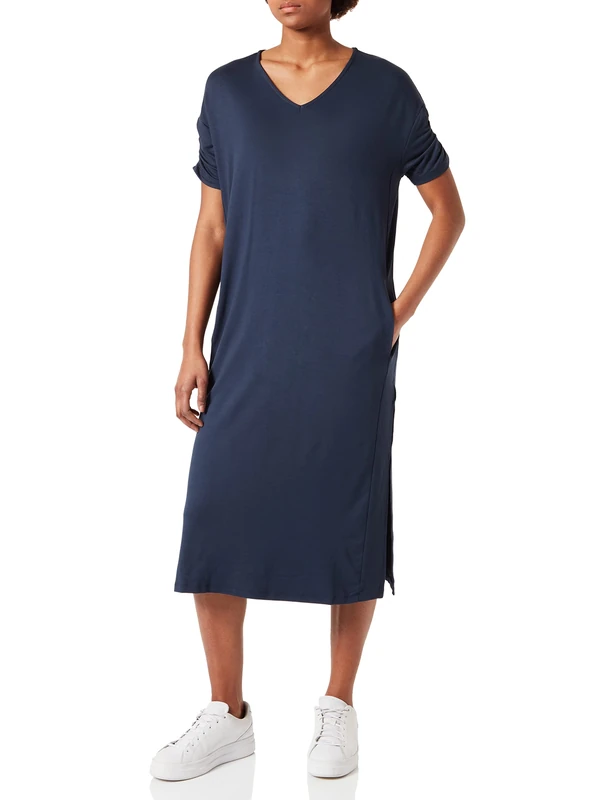 Cream Women's Livacr Long Dress Casual, Blue, 6