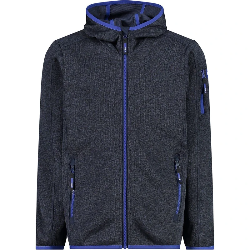 CMP Boys' Hooded Knit Tech Fleece Kid Jacket Fix Hood