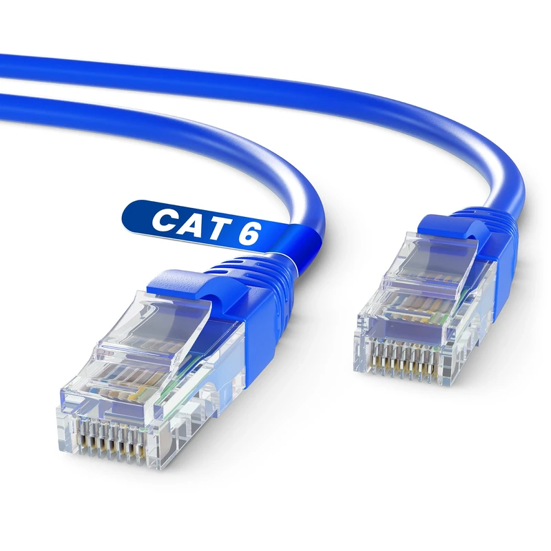 Mr. Tronic White Cat 6 Ethernet Cable 35m, LAN Ethernet Network Cable with RJ45 Ends Connectors, Internet Compatible with Cat 7 / Cat 8 | AWG24 Patch, UTP CCA (35 Meters, Blue)