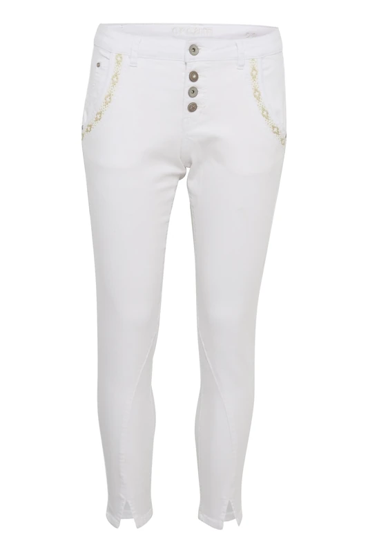 Cream Women's Crholly Jeans-Baiily Fit 7/8, Snow White, 4