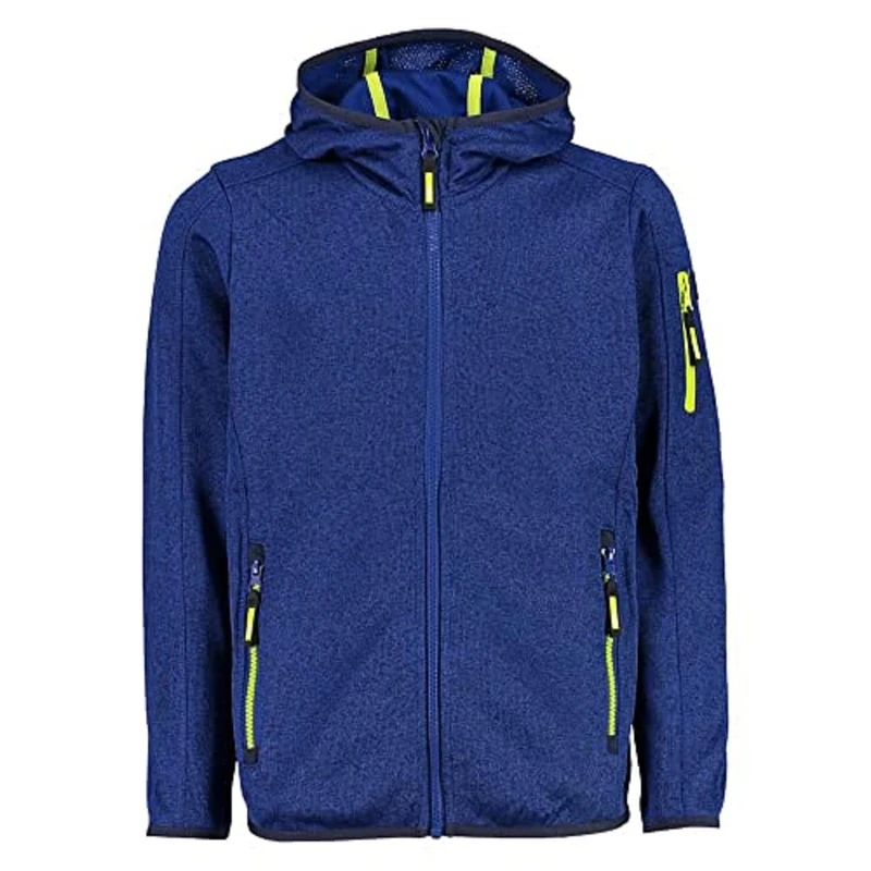 CMP Boys' Hooded Knit Tech Fleece Kid Jacket Fix Hood