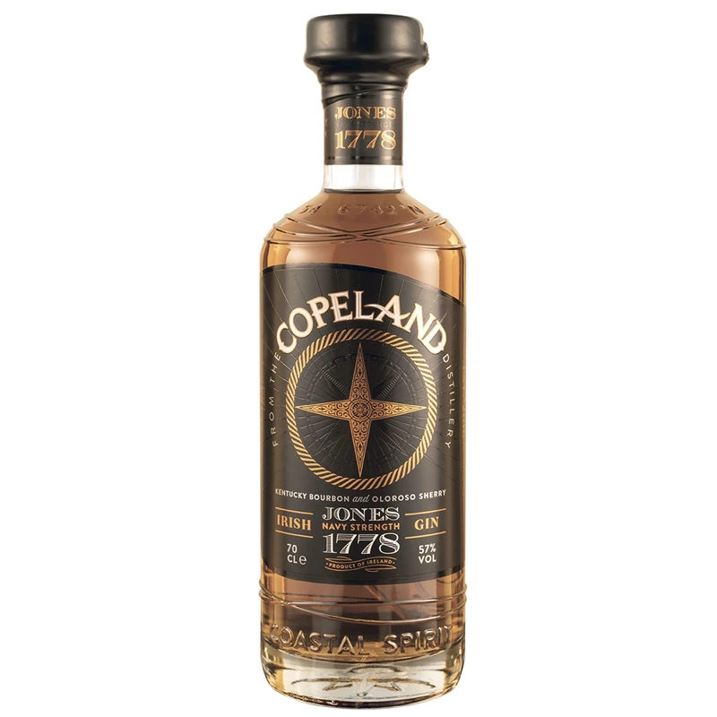 Copeland - Jones 1778 Navy Strength Gin - 70cl - 57% ABV - Big, Bold & Brimming with Character - Spicy Finish - Caramel Colour - Image 1