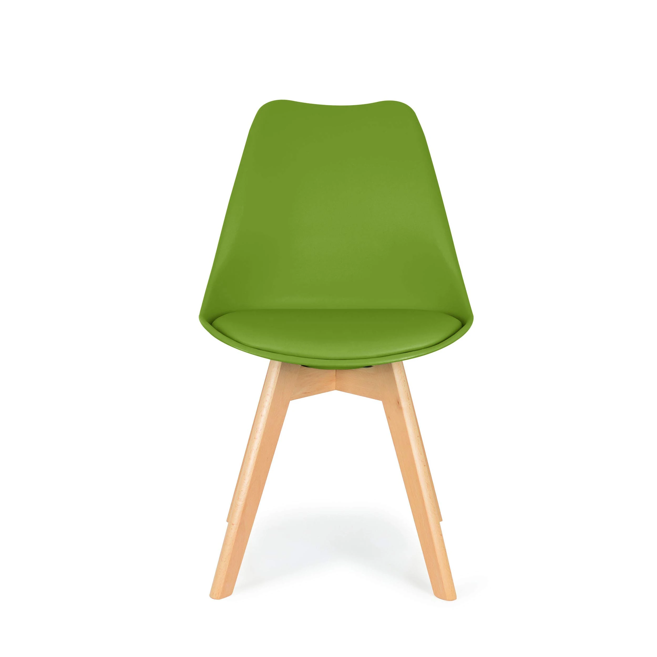 IHANA Dining Chair with Comfortable Pad Seat & Solid Beech Wooden Legs for Mid Century Modern Dining Room Living Room Bedroom Kitchen & Lounge (Green)