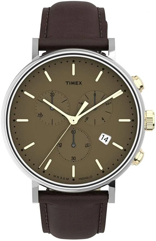 Timex Men's Chronograph Quartz Watch with Leather Strap TW2T67700