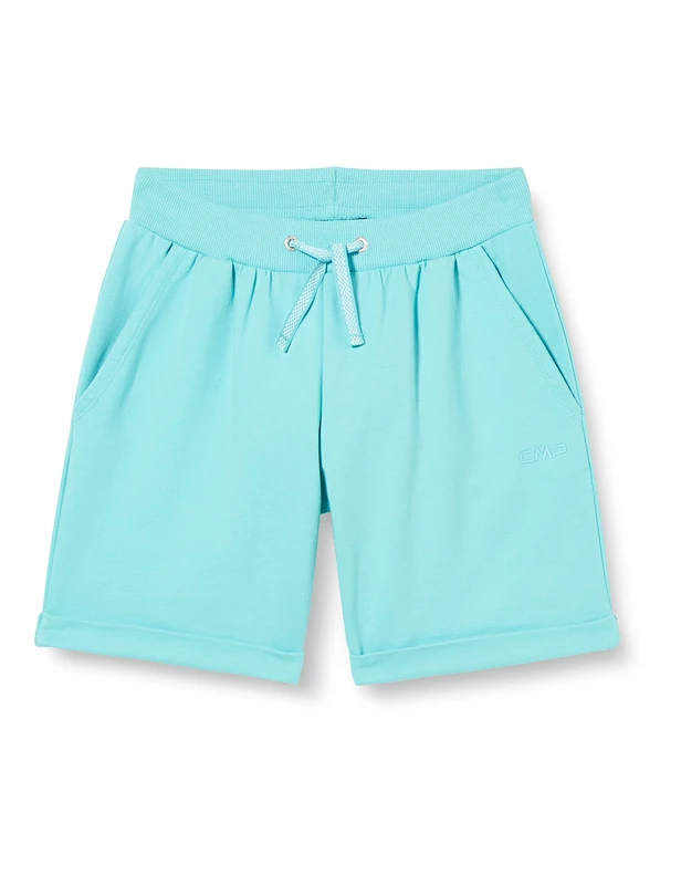 CMP Cotton Stretch French Terry Short Pant Bermuda Shorts, Water, 98 Girl's