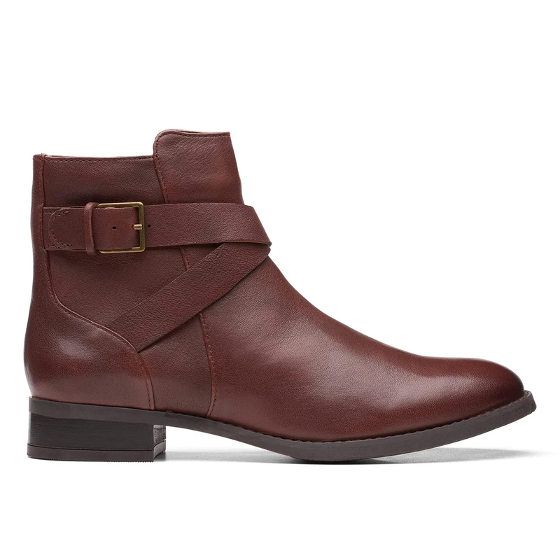 Clarks Women's Hamble Buckle Fashion Boot, British Tan Lea, 6.5 UK