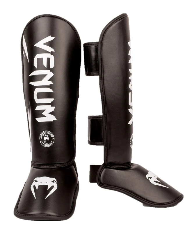 Venum Challenger Kids Shin Guards - Black/White - M