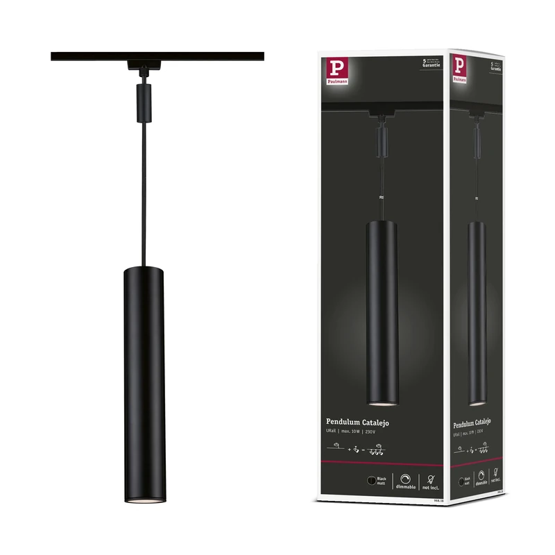 Paulmann 96818 Catalejo URail Pendant GU10 max. 10W dimmable 230V Black matt Rail System – Choose Any lamp