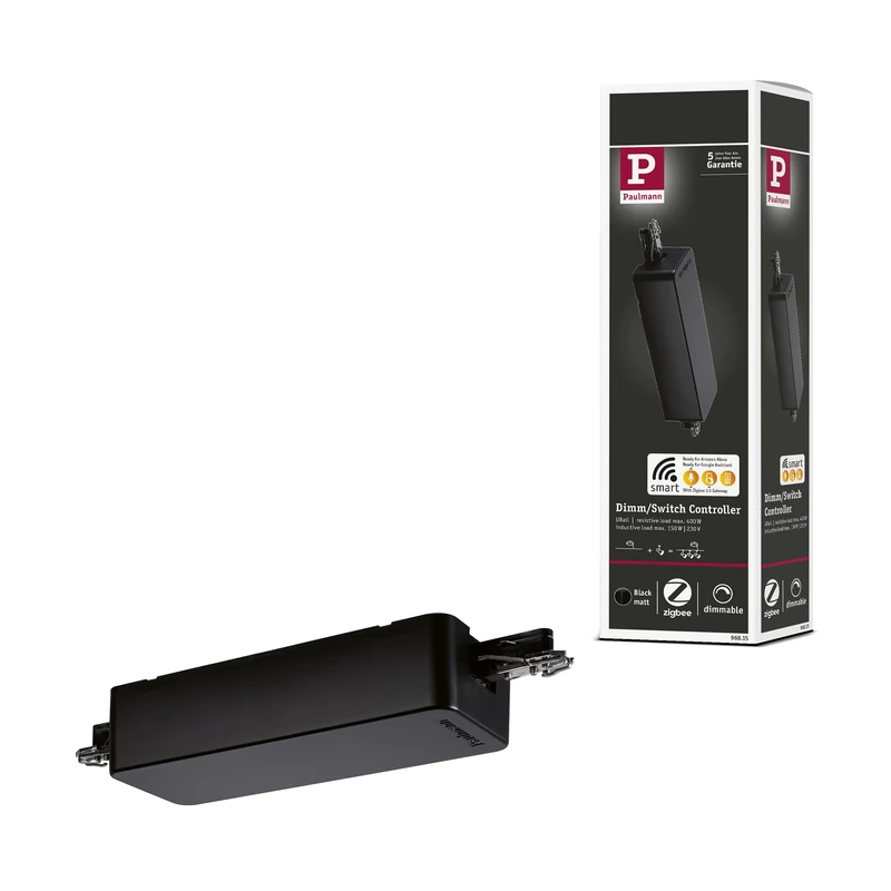 Paulmann 96815 Smart Home Zigbee 3.0 Dimm/Switch URail rail adapter 155x56mm black matt rail system