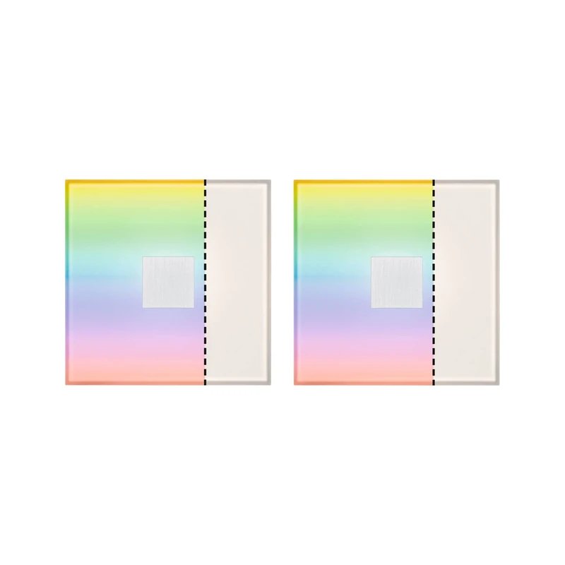 Paulmann 78412 LumiTiles LED tiles Square Set IP44 10x10cm 2-piece set incl. 2x0.75W dimmable warm white, white plastic, aluminium bathroom lighting 2700K