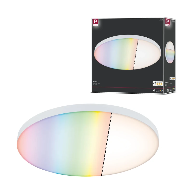 Paulmann 79897 LED panel Velora Smart Home Zigbee 400mm round incl. 1x22W Dimmable RGBW light control Ceiling luminaire 3000K