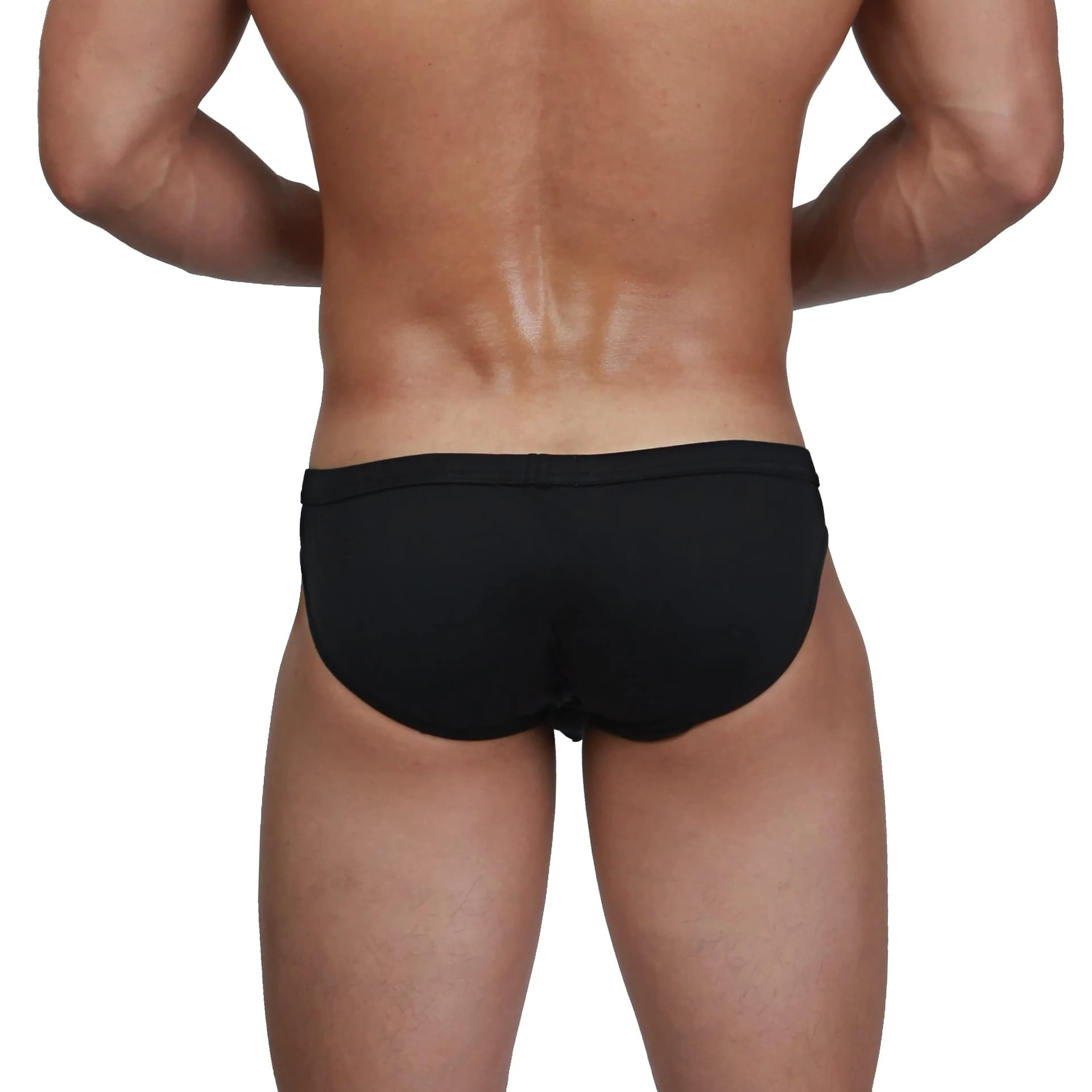 TADUANO Men's Underwear Bikini Briefs Low Rise Sexy Fashion with Pouch Solid Color Comfortable (M,Black)