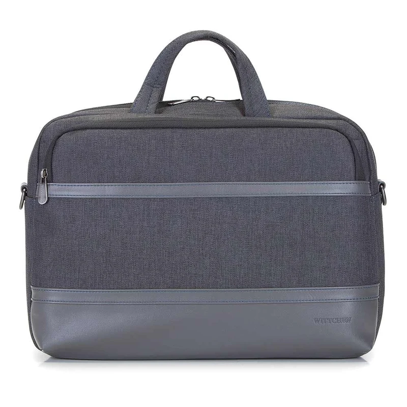 WITTCHEN Men's Office Laptop Bag, Black-Grey, L