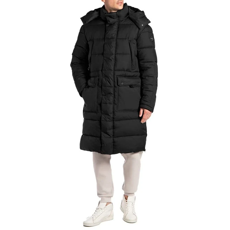 REPLAY Men's M8272 Down Alternative Coat, 098 Black, XS