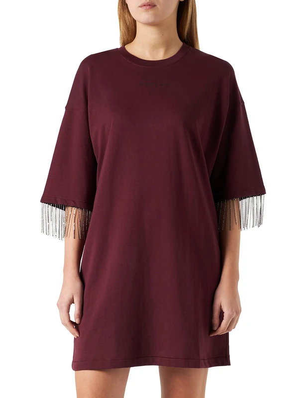 REPLAY Women's W9757a Casual Dress, 459 Burgundy, L