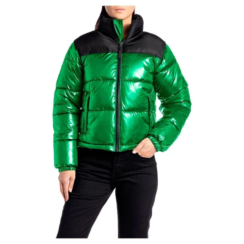 REPLAY Women's W7719 Jacket, 864 Emerald Green, XS