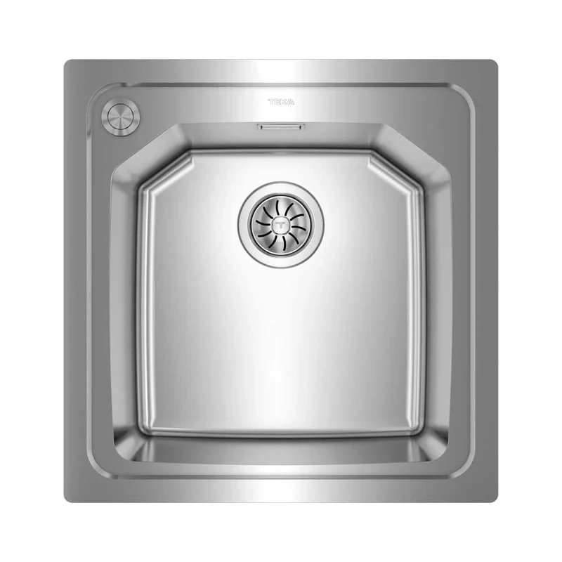 Teka | Flush or countertop Sink with Stainless Steel Bucket | Brooklyn 50 M-XP 1B | Stainless Steel | 50.3 x 51.4 x 21 cm