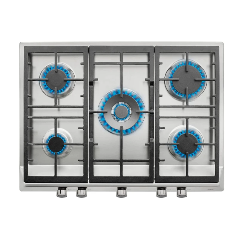 Teka EX 70.1 5G AI AL DR CI – 68 cm Butane Gas Plate, 5 Burners, Casting Grills, 5 Fire Gas, Butane Gas Plate, Stainless St