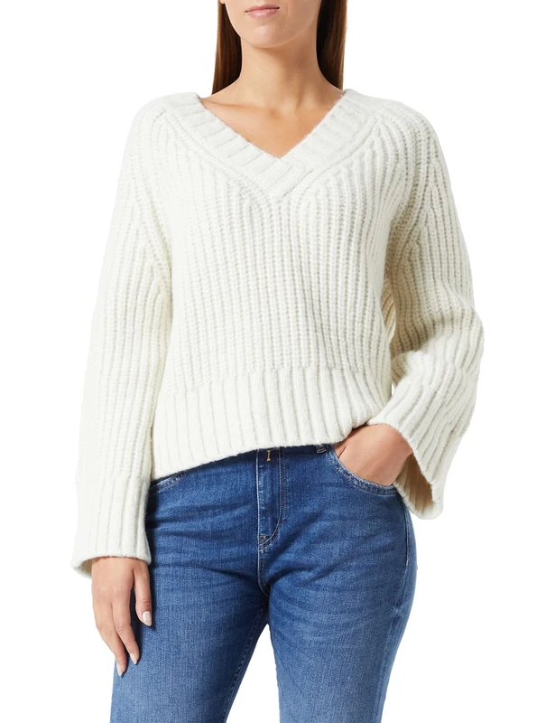 REPLAY Women's Dk1457 Shrug Sweater, 011 Wool White, L