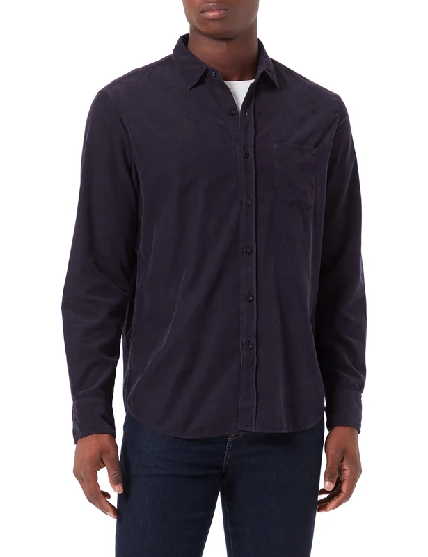 REPLAY Men's M4052b Shirt, 088 Deep Blue, L