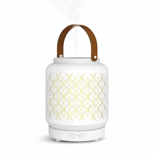 Zen'Arôme Madrid, Wireless Ultrasonic Diffuser, Built-in Rechargeable Battery, 20 Hour Battery Life, Portable Essential Oil Diffuser, Continuous or Alternating Diffusion, Customisable LED Lighting