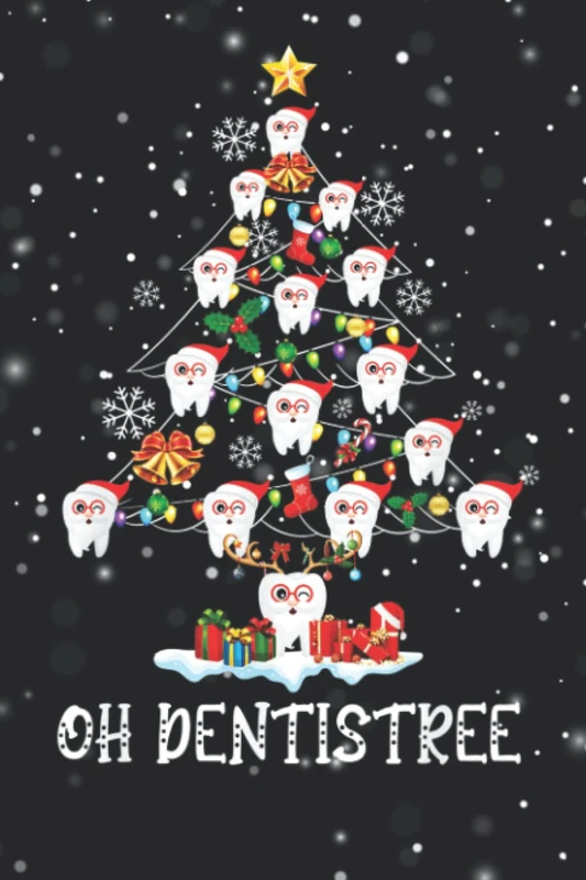 Christmas Oh Dentistree Xmas Tree Dental Hygiene Dentist Notebook: 6x9 inch and 120 lined paper - Image 1