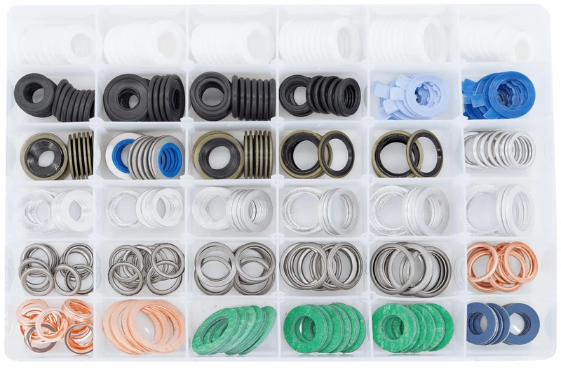 Dsnaduo 330PCS 36 Popular Sizes Mater Oil Drain Plug Gaskets, Washer Assortment Kits Replace 097-119, 097-139, 097-021, 097-025, N0138157, 11026-01M02, APC93000, 94109-14000, 097-128, MD050317