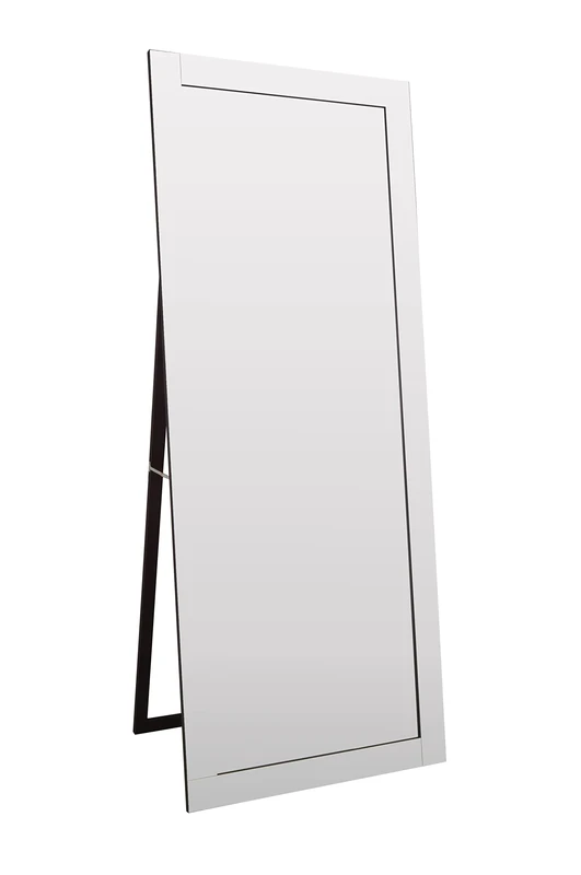 Premier Housewares Vintage Floor Standing White Chic Mirror Rounded And Bevelled Design Floor Mirrors For Bedroom Hallways And Living Room w80 x d3 x h200cm