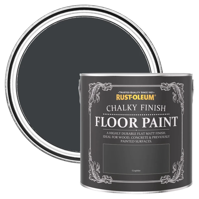 Rust-Oleum Dark Grey Scratch-Proof Floor Paint in Matt Finish - Graphite 2.5L