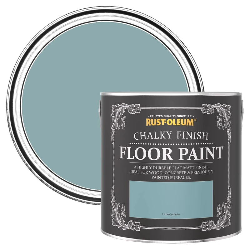 Rust-Oleum Blue Scratch-Proof Floor Paint in Matt Finish - Little Cyclades 2.5L